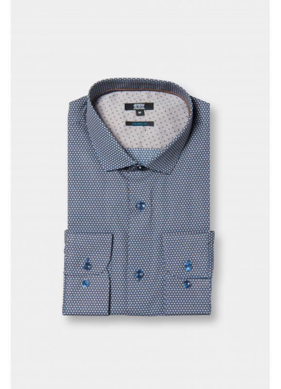 Chemise imprimée à motifs géométriques Coupe ajustée