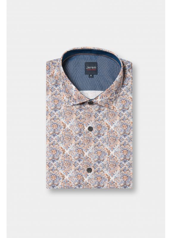 Chemise en popeline de coton à imprimé floral Coupe confortable