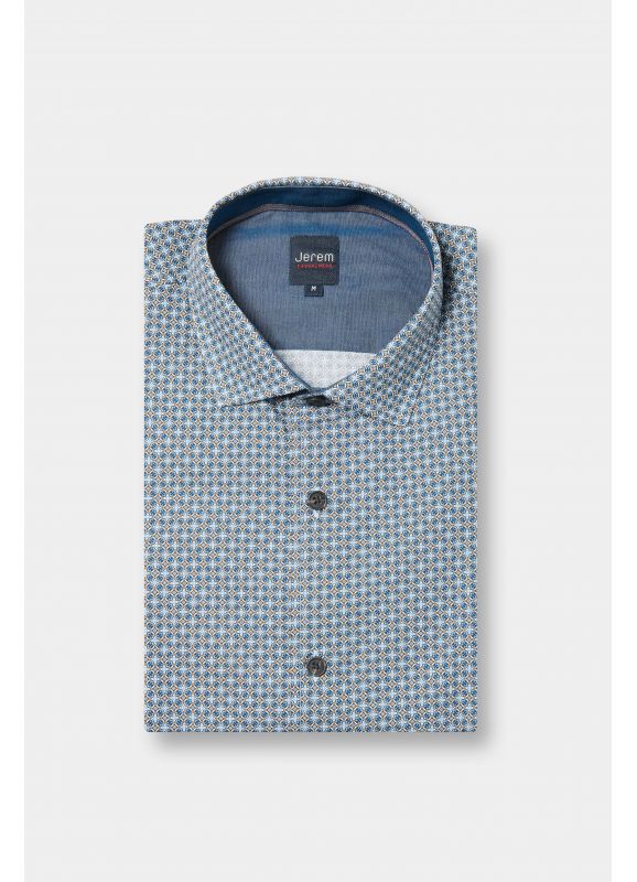 Chemise en popeline de coton à imprimé fantaisie Coupe confortable