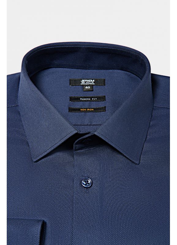 Textured cotton shirt - NON-IRON - Comfort fit