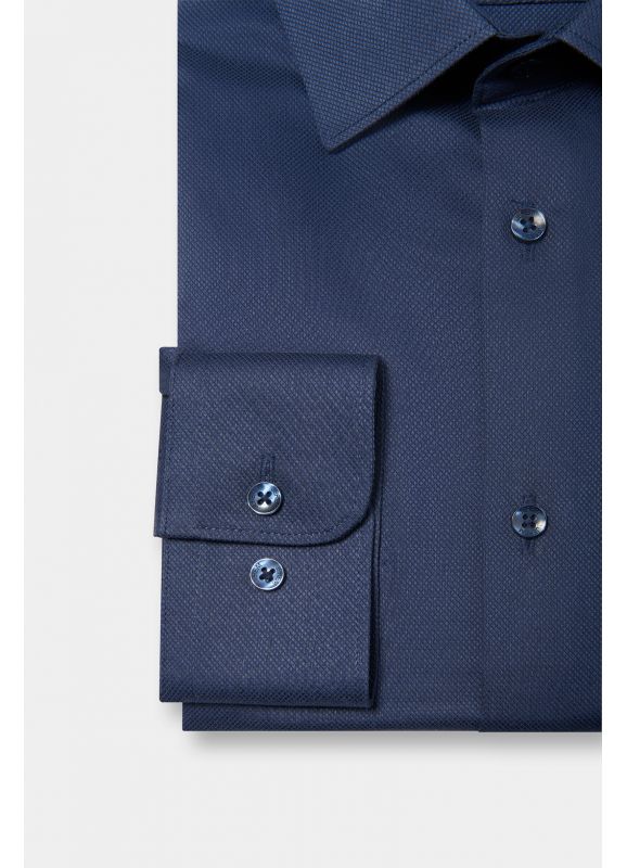 Textured cotton shirt - NON-IRON - Comfort fit