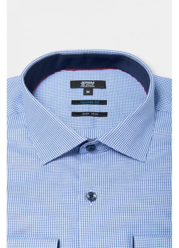 Fancy textured cotton shirt No-iron Straight fit