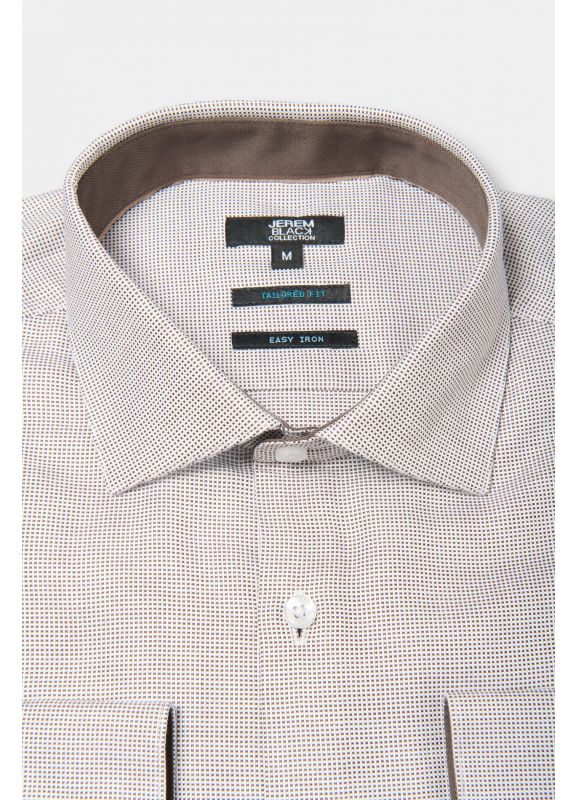 Chemise bicolore texturé en coton Repassage facile Coupe ajustée