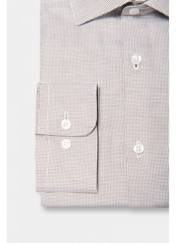 Chemise bicolore texturé en coton Repassage facile Coupe ajustée