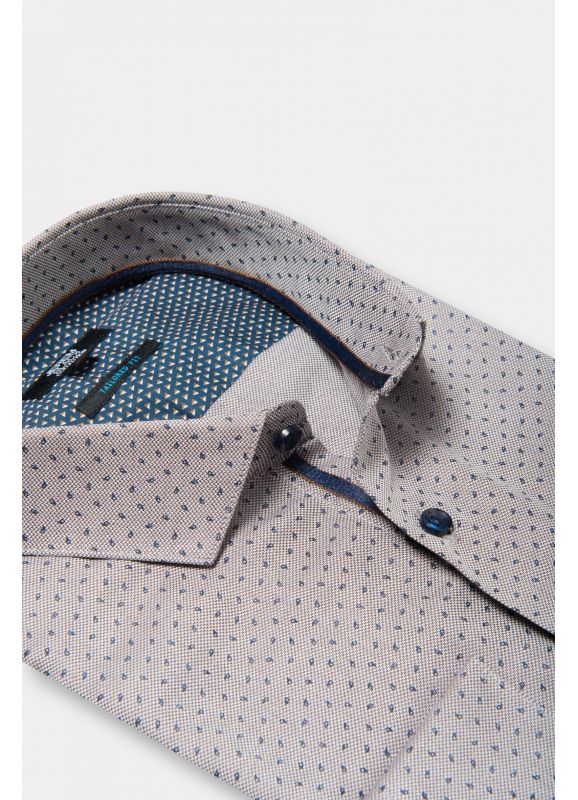 Chemise texturée à motifs fantaisie Coupe ajustée