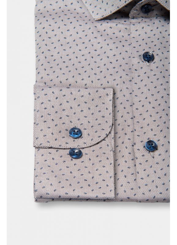 Chemise texturée à motifs fantaisie Coupe ajustée