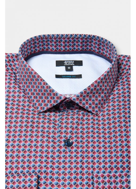 Chemise imprimée à motifs géométriques Coupe ajustée
