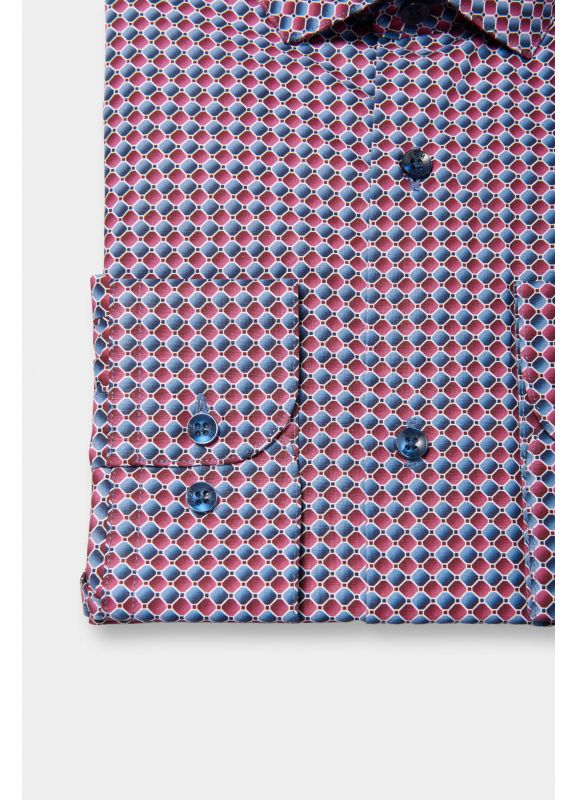 Chemise imprimée à motifs géométriques Coupe ajustée