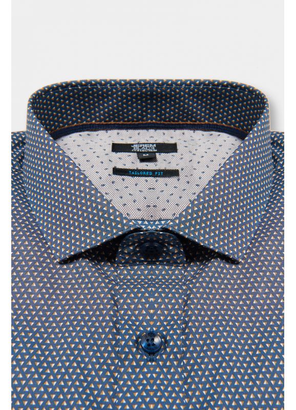 Chemise imprimée à motifs géométriques Coupe ajustée