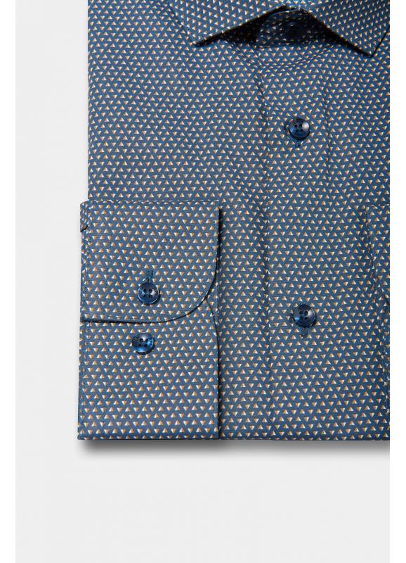 Chemise imprimée à motifs géométriques Coupe ajustée