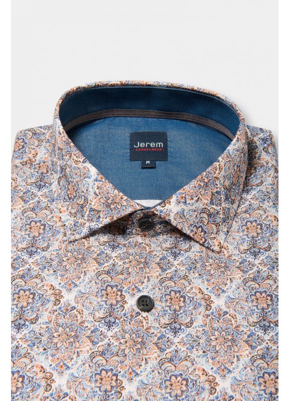 Chemise en popeline de coton à imprimé floral Coupe confortable