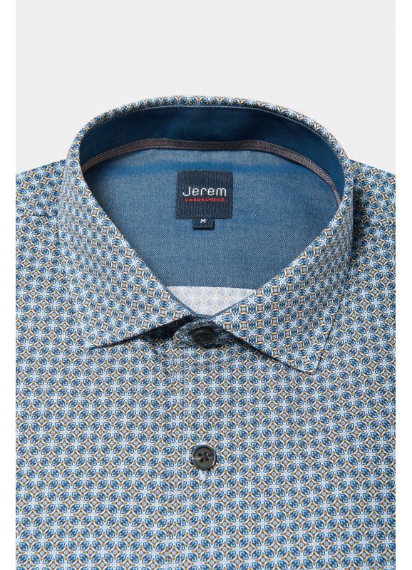 Chemise en popeline de coton à imprimé fantaisie Coupe confortable