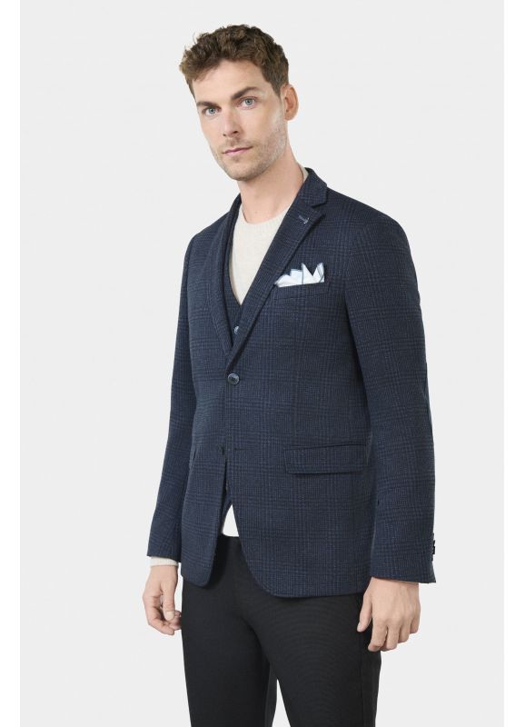 Prince of Wales jacquard casual jacket