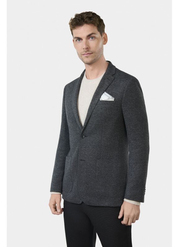 Veste de ville à poches en maille piquée chinée