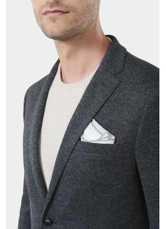 Veste de ville à poches en maille piquée chinée