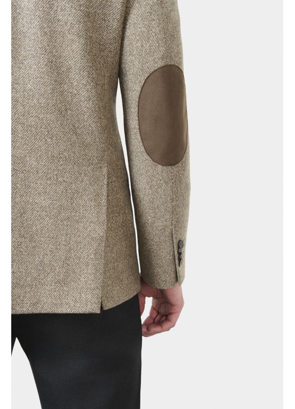 Two-tone tweed jacket with removable bib