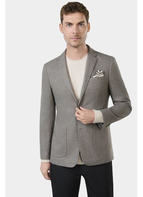 Veste de ville à poches en jersey brossé
