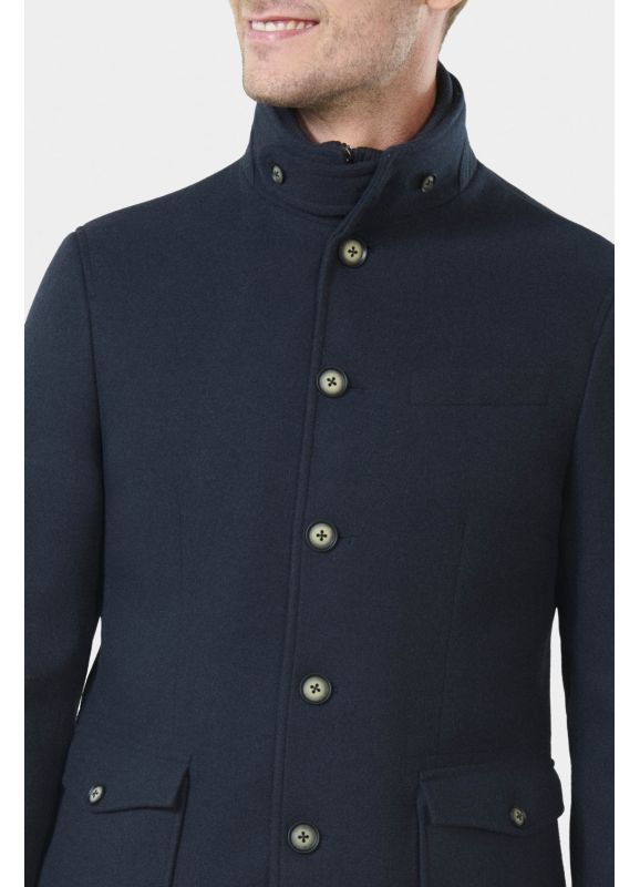 Veste de ville à poches en drap de laine