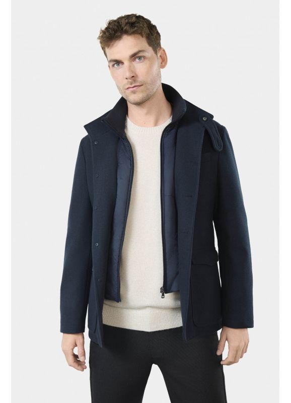 Veste de ville à poches en drap de laine