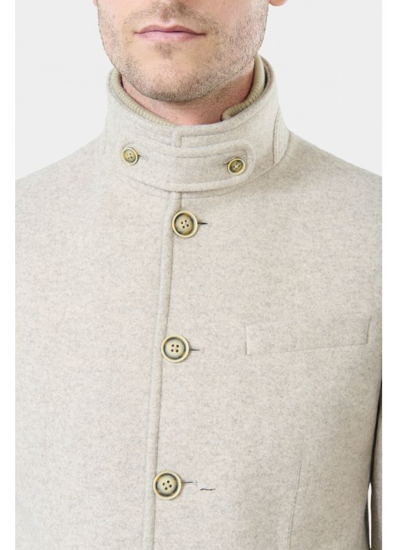 Veste de ville à poches en maille effet drap de laine