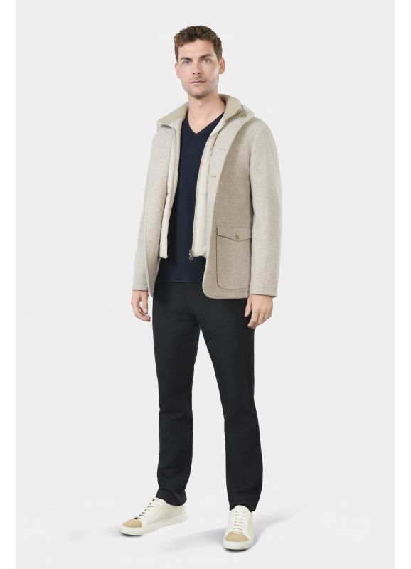 Veste de ville à poches en maille effet drap de laine