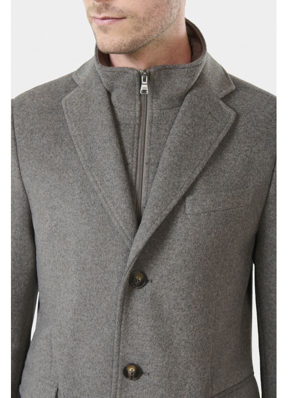 Tailored collar coat with removable bib Murlo