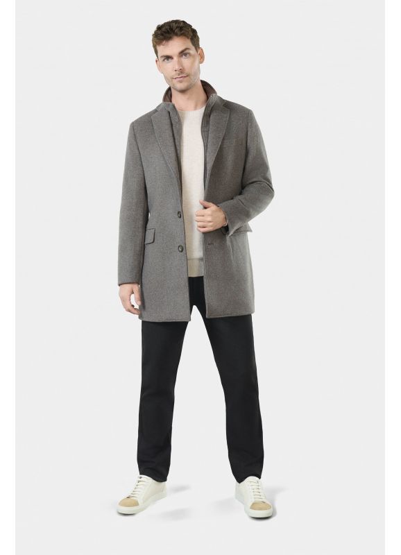 Tailored collar coat with removable bib Murlo