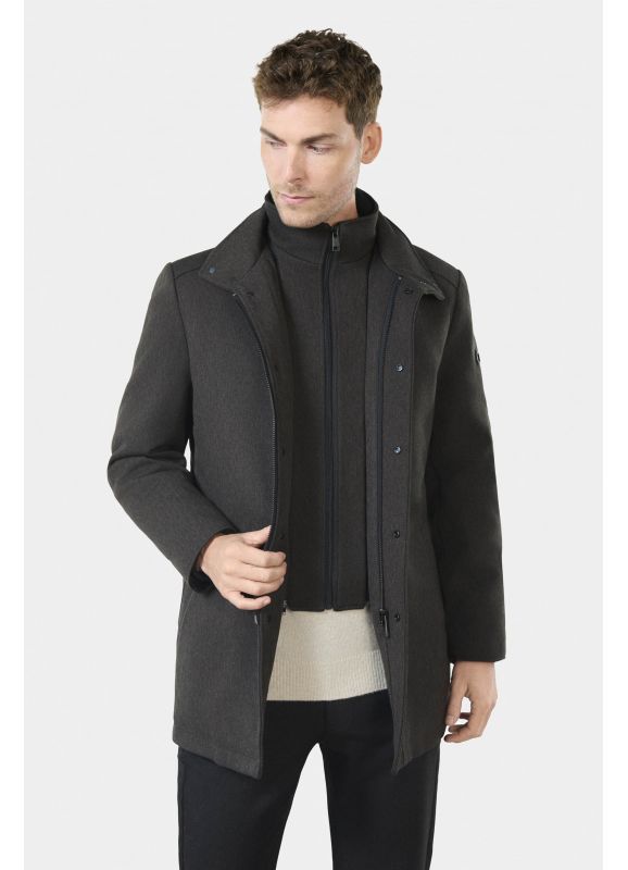 Manteau zippé col montant Barwi