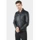 LEATHER JACKET WITH TAILORED COLLAR Tayot