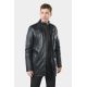 Leather parka with removable facing Polka