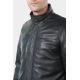 Leather parka with removable facing Polka