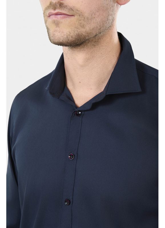 Chemise en popeline stretch semi-italien Coupe confortable