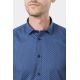 Chemise en popeline stretch à motifs fantaisie semi-italien Coupe confortable