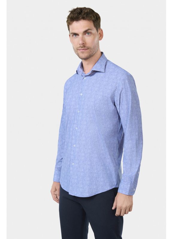 Printed shirt in wrinkle-resistant stretch material Slim fit Activewear line