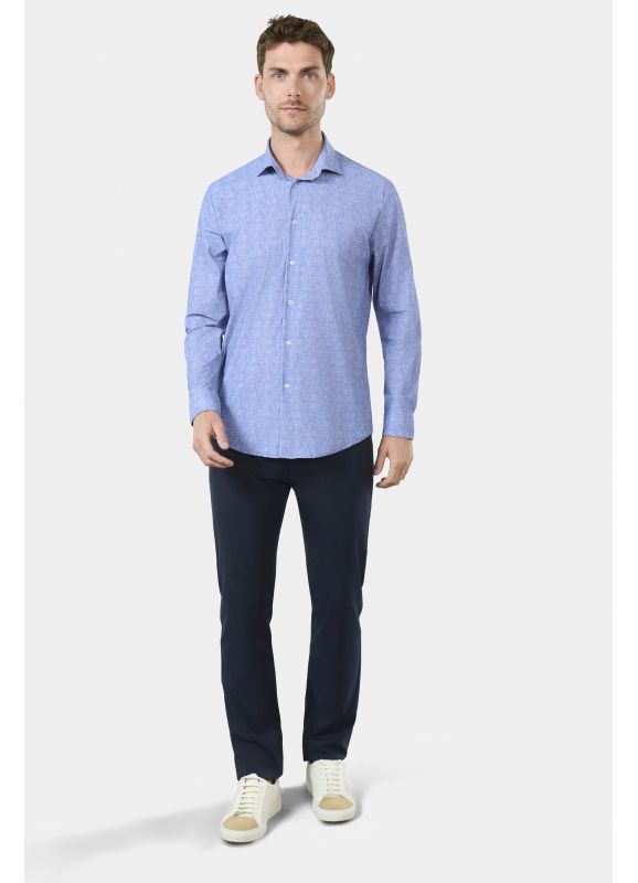 Printed shirt in wrinkle-resistant stretch material Slim fit Activewear line