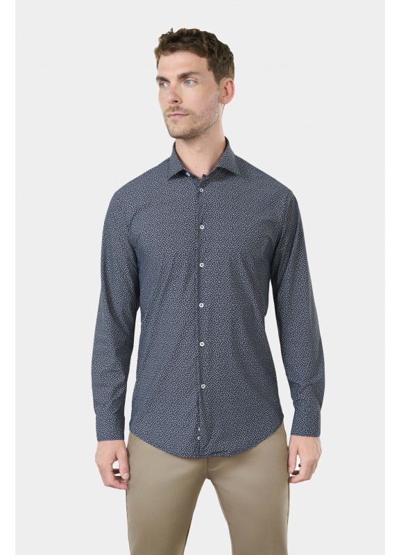 Fancy print shirt in wrinkle-resistant stretch material Slim fit Activewear line
