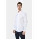 Chemise en popeline de coton col montant ouvert Coupe ajustée