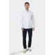 Chemise en popeline de coton col montant ouvert Coupe ajustée