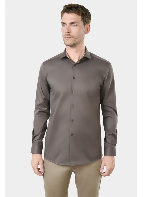 EASY IRON cotton twill shirt – Tailored fit