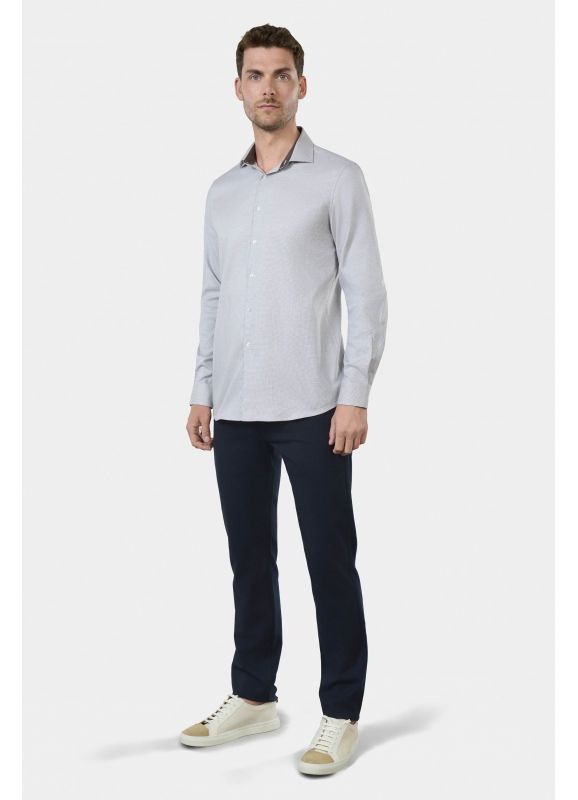 Chemise bicolore texturé en coton Repassage facile Coupe ajustée