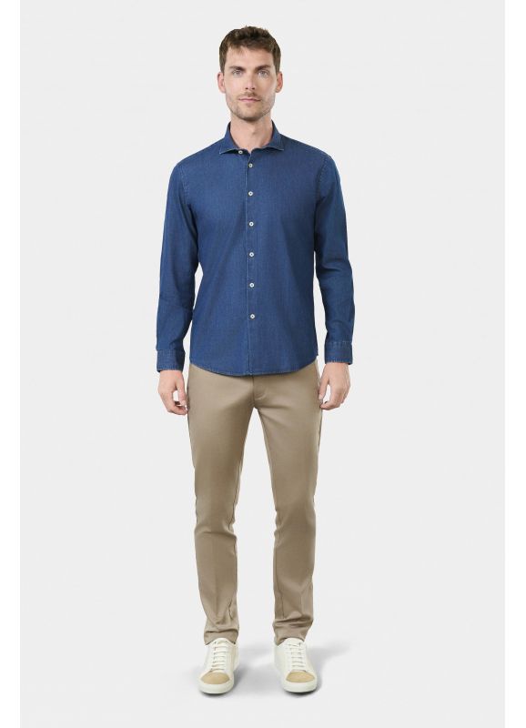 Chemise en chambray semi-italien Coupe confortable
