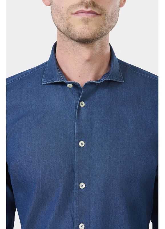 Chemise en chambray semi-italien Coupe confortable