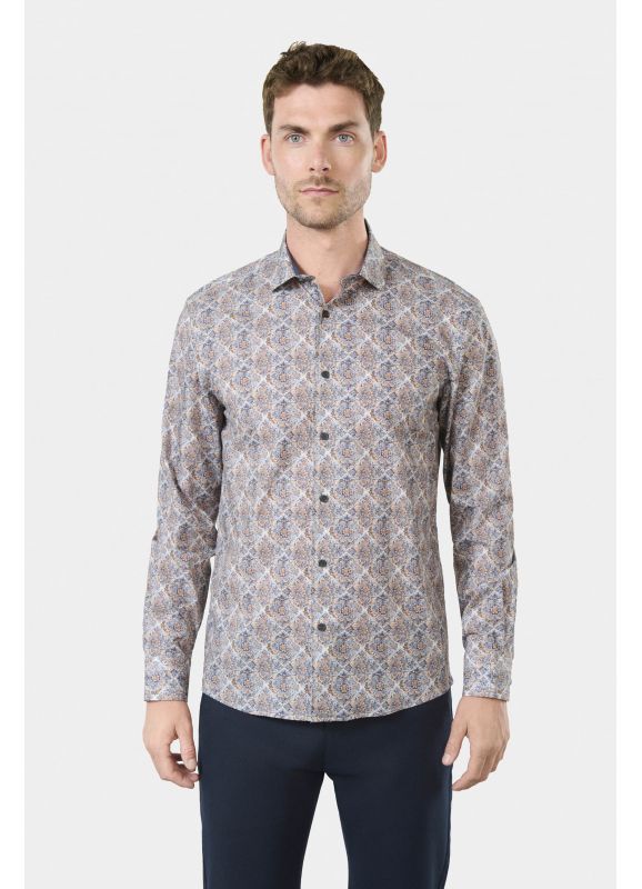 Chemise en popeline de coton à imprimé floral Coupe confortable
