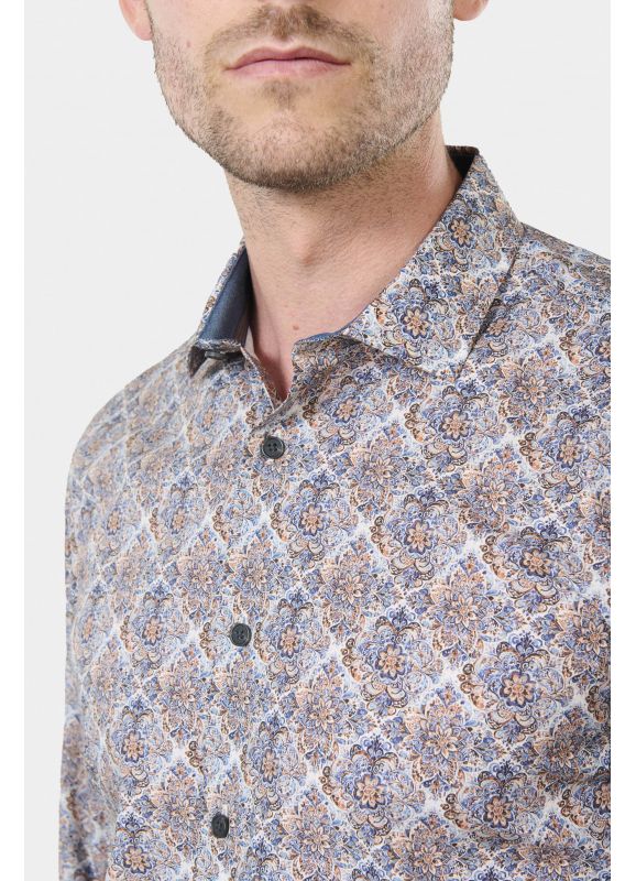 Chemise en popeline de coton à imprimé floral Coupe confortable