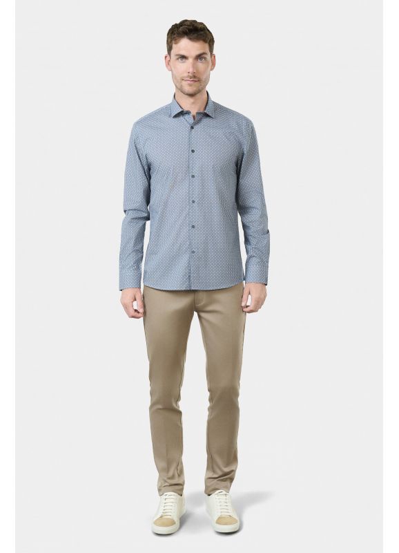 Chemise en popeline de coton à imprimé fantaisie Coupe confortable