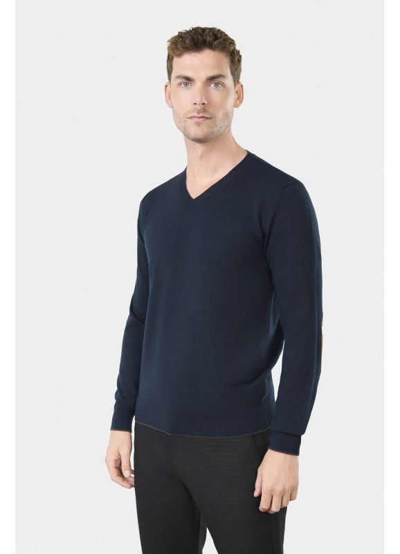 Pull col V coton en coton et cachemire Corki