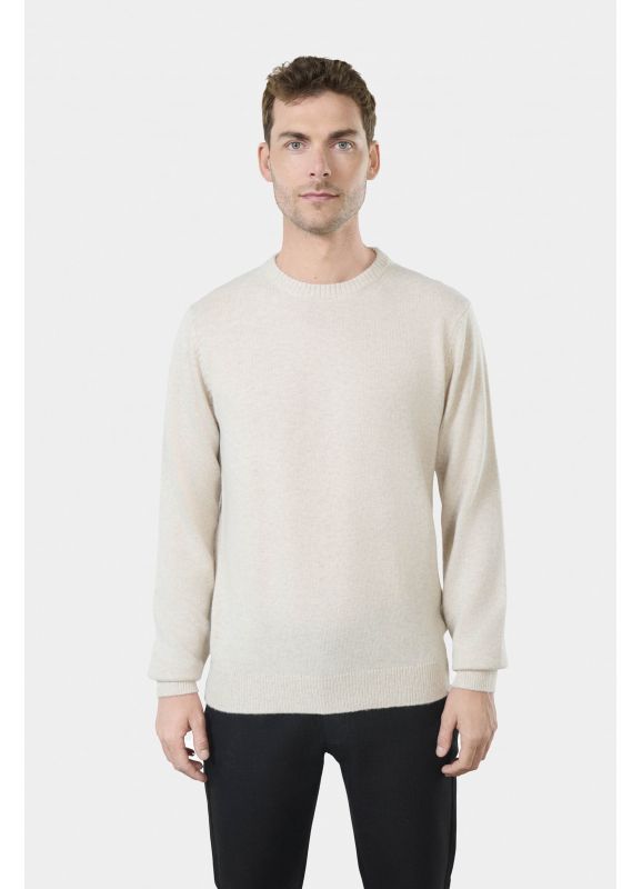Pull col rond en maille chinée Amada