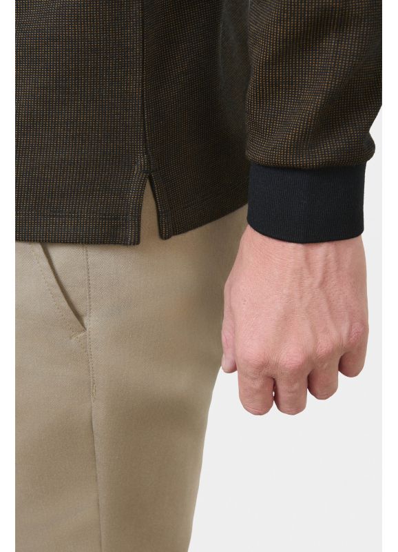 Polo manches longues en maille jacquard Batti