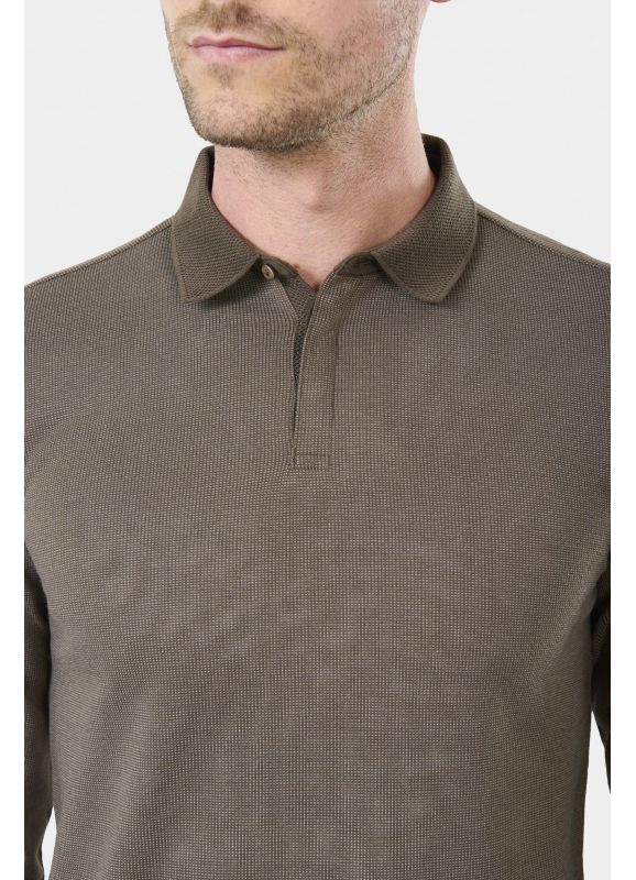 Long-sleeved jacquard polo shirt Batti