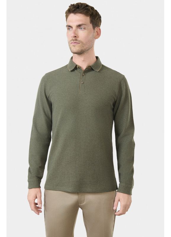 Polo manches longues en nid d’abeille Skull
